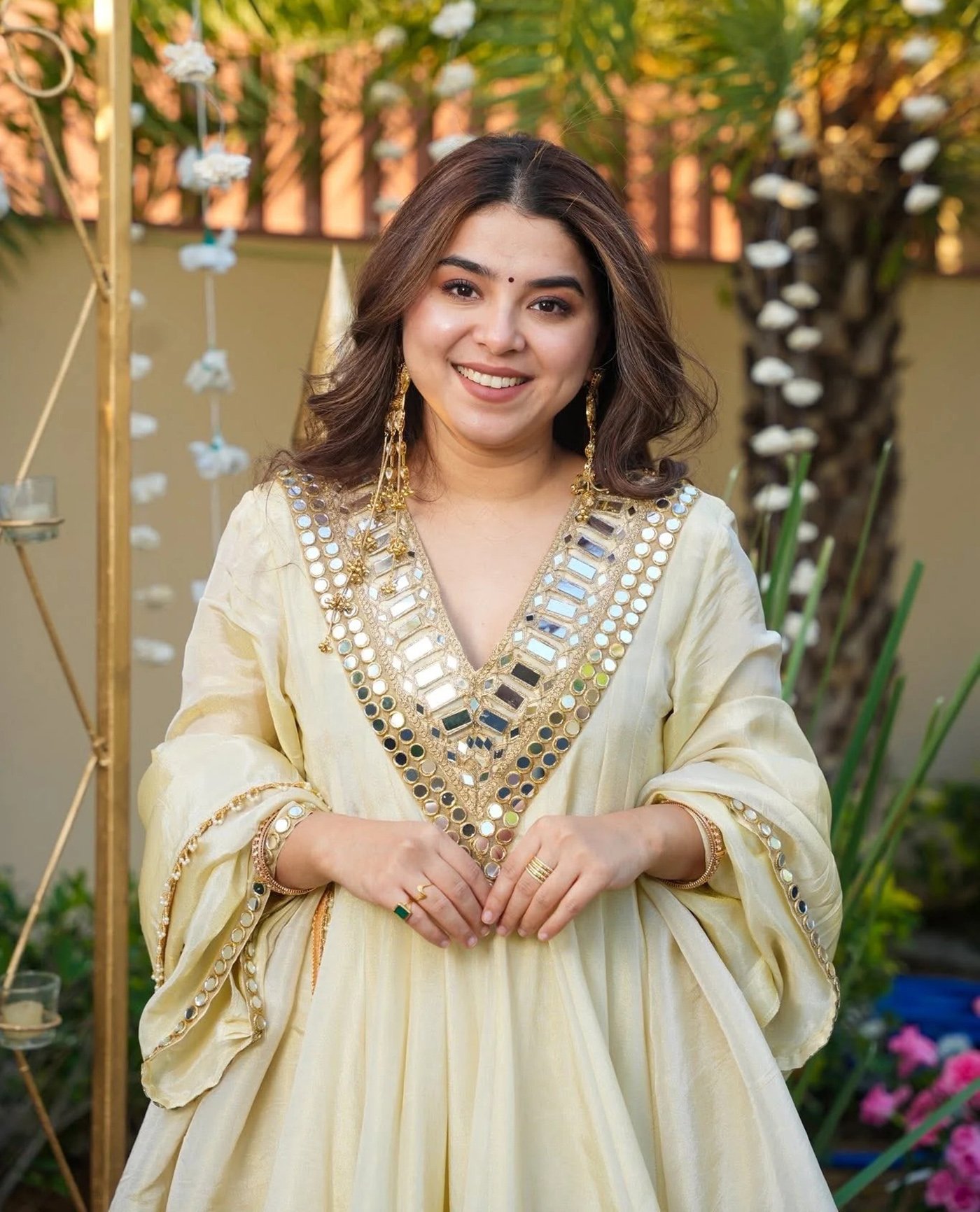 Ivory Designer Kurta Palazzo Set | Wedding Wear Women