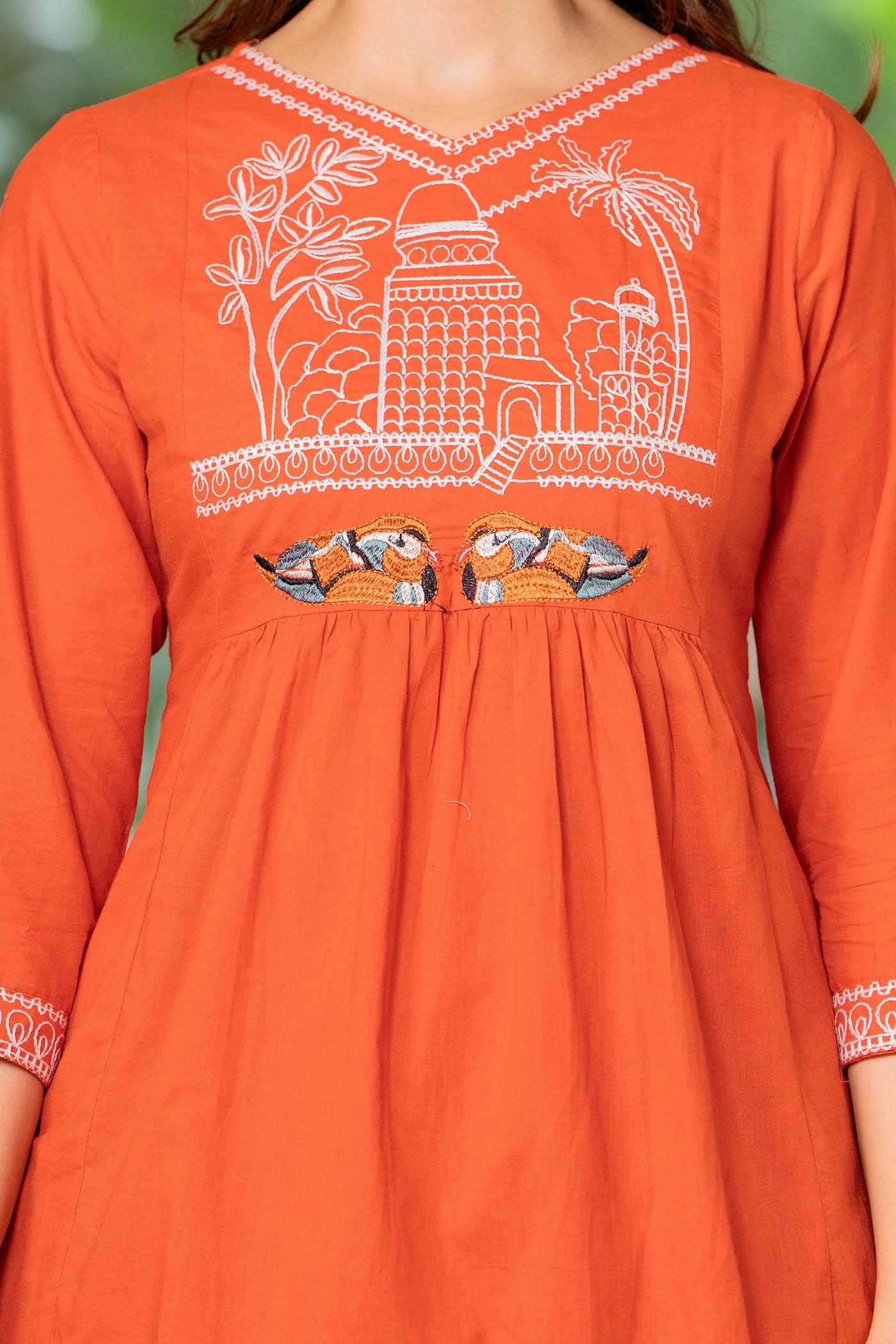 Orange Co-Ord Set Women Kurta Pant | Sparrow Suit