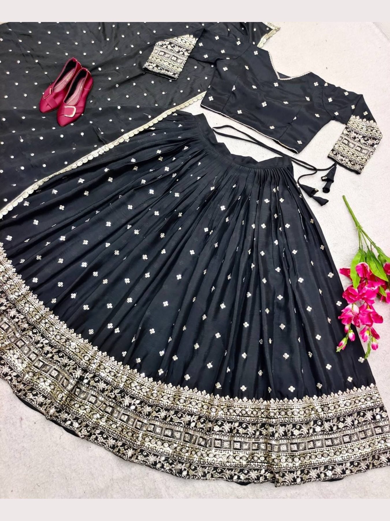Black Designer Lehenga Choli For Women | Party Wear