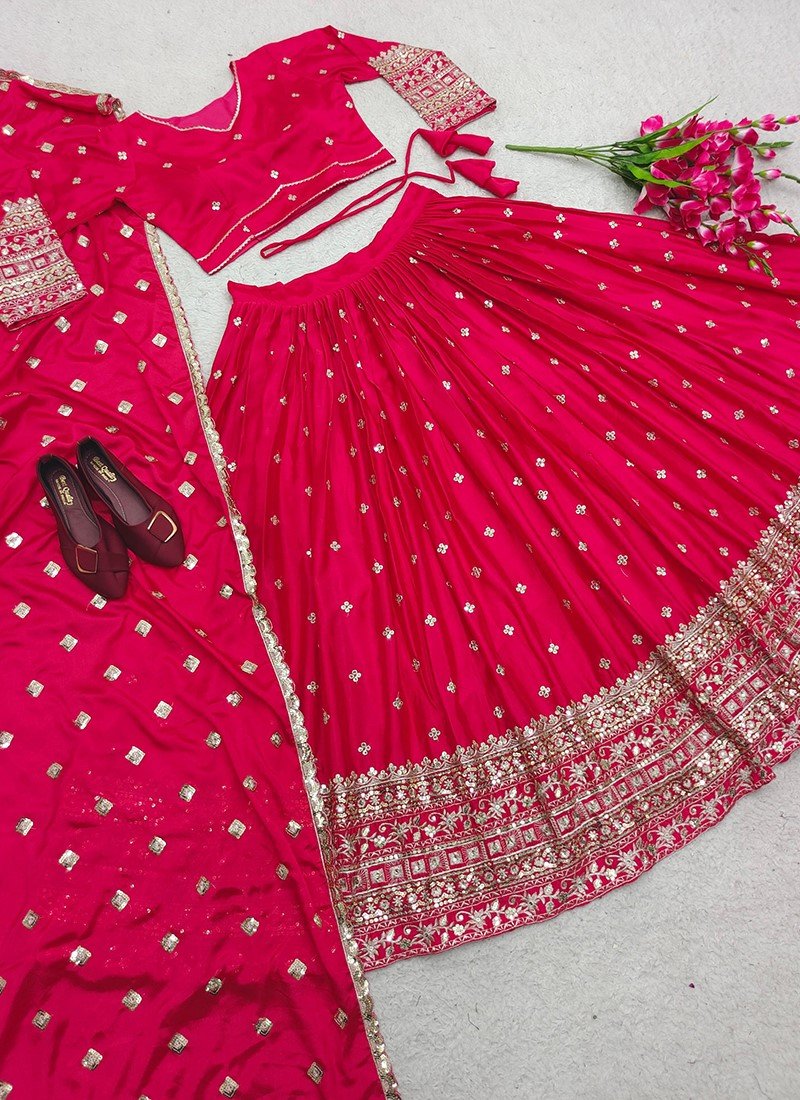 Pink Designer Lehenga Choli For Women | Party Wear
