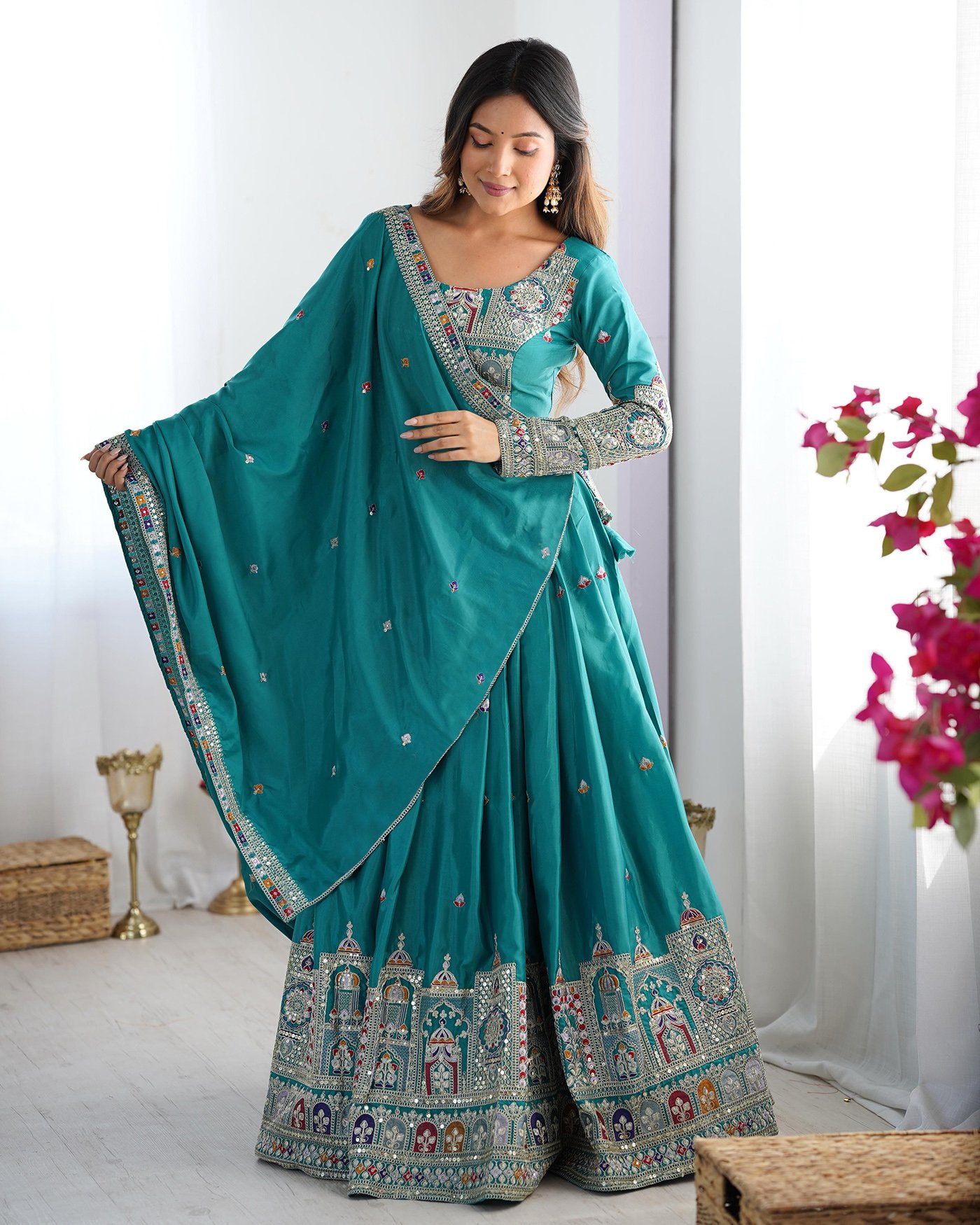 Teal Green Bridal Lehenga Choli | Designer Wedding Wear