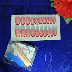 Rosy Shimmer Handmade Nail Set